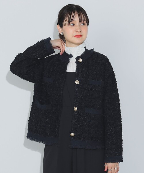 BEAMS HEART（ビームスハート）の「ツイード ニット ジャケット（ノー