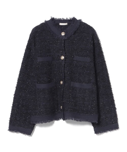 BEAMS HEART（ビームスハート）の「ツイード ニット ジャケット（ノー
