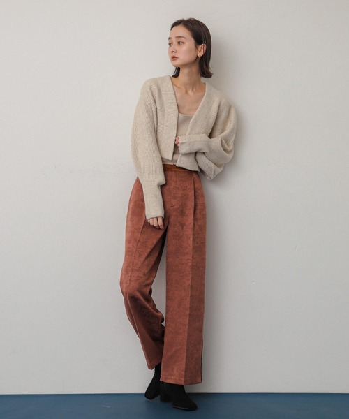 SENSE OF PLACE by URBAN RESEARCH（センスオブプレイスバイアーバンリサーチ）の「サテンパイピングジャガードパンツ（その他パンツ・レディース・ブラウン/アイボリー/カーキ・MEDIUM/SMALL）」の15枚目の写真