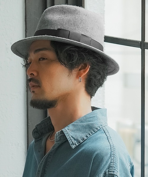 improves（インプローブス）の「無地 ウール 中折ハット（ハット・メンズ・ベージュ/チャコール/グレー/ブラック/ブラウン・FREE）」の2枚目の写真