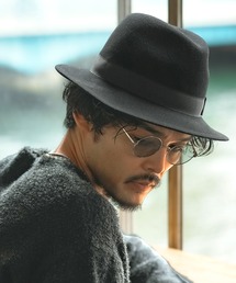 無地 ウール 中折ハット