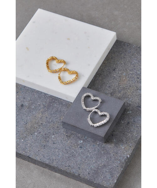 JILL STUART(ジルスチュアート)の「◆<LUV AJ>ハートビジューフープピアス(ネックレス・レディース・ゴールド/シルバー・フリ-)」の3枚目の写真