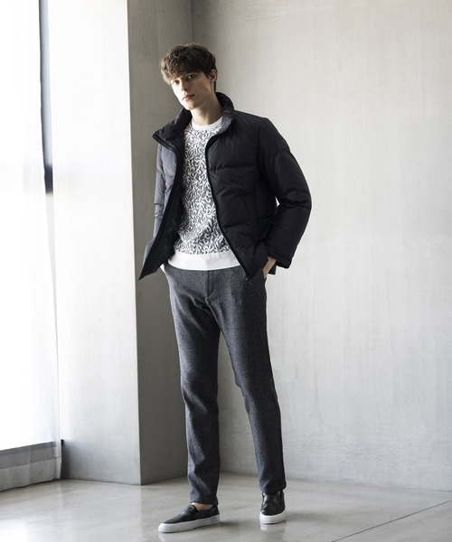 MONSIEUR NICOLE（ムッシュニコル）の「LUMILET ウール混タフタ ダウンブルゾン（ダウンジャケット/コート・メンズ・ブラック/ネイビー/グレー・MEDIUM/LARGE/X-LARGE）」の4枚目の写真