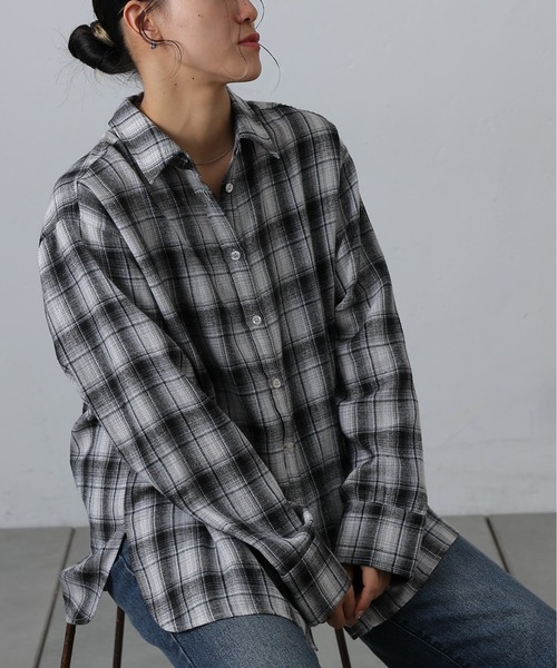 COLONY 2139（コロニートゥーワンスリーナイン）の「チェックオーバーシャツ（シャツ/ブラウス・レディース・チャコールグレー/ブラック/ブラウン/ネイビー・FREE）」の3枚目の写真