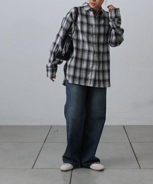 COLONY 2139（コロニートゥーワンスリーナイン）の「チェックオーバーシャツ（シャツ/ブラウス・レディース・チャコールグレー/ブラック/ブラウン/ネイビー・FREE）」の20枚目の写真