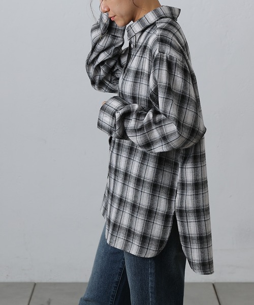 COLONY 2139（コロニートゥーワンスリーナイン）の「チェックオーバーシャツ（シャツ/ブラウス・レディース・チャコールグレー/ブラック/ブラウン/ネイビー・FREE）」の15枚目の写真
