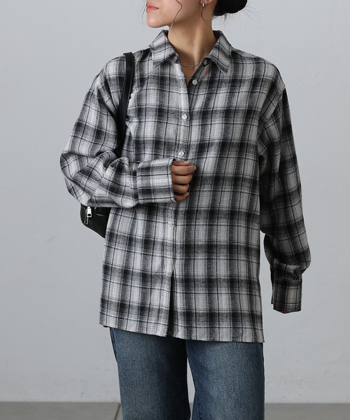 COLONY 2139（コロニートゥーワンスリーナイン）の「チェックオーバーシャツ（シャツ/ブラウス・レディース・チャコールグレー/ブラック/ブラウン/ネイビー・FREE）」の16枚目の写真