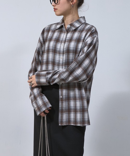 COLONY 2139（コロニートゥーワンスリーナイン）の「チェックオーバーシャツ（シャツ/ブラウス・レディース・チャコールグレー/ブラック/ブラウン/ネイビー・FREE）」の21枚目の写真