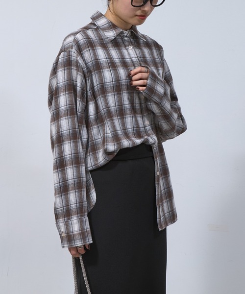 COLONY 2139（コロニートゥーワンスリーナイン）の「チェックオーバーシャツ（シャツ/ブラウス・レディース・チャコールグレー/ブラック/ブラウン/ネイビー・FREE）」の22枚目の写真