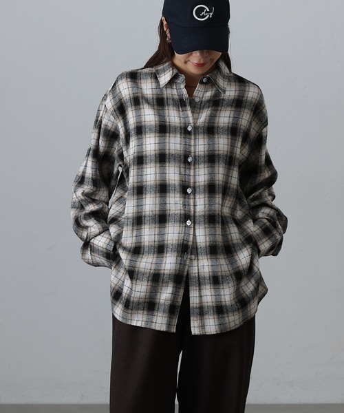 COLONY 2139（コロニートゥーワンスリーナイン）の「チェックオーバーシャツ（シャツ/ブラウス・レディース・チャコールグレー/ブラック/ブラウン/ネイビー・FREE）」の5枚目の写真