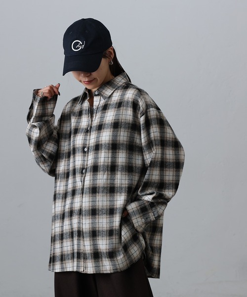 COLONY 2139（コロニートゥーワンスリーナイン）の「チェックオーバーシャツ（シャツ/ブラウス・レディース・チャコールグレー/ブラック/ブラウン/ネイビー・FREE）」の6枚目の写真