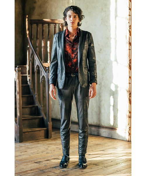 HIGH STREET(ハイストリート)の「HIGH STREET∴ストレッチレザー調プリントイージーパンツ(スラックス・メンズ・ブラック/ベージュ・M/L/LL)」の22枚目の写真