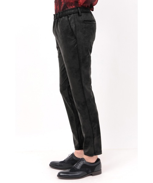 HIGH STREET(ハイストリート)の「HIGH STREET∴ストレッチレザー調プリントイージーパンツ(スラックス・メンズ・ブラック/ベージュ・M/L/LL)」の16枚目の写真
