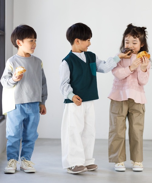 MAKE YOUR DAY(メイクユアデイ)の「ワイドシルエットカーゴパンツ■80~140cm(カーゴパンツ・キッズ・ベージュ/ピンク/カーキ・90/100/110/120/130/140/80)」の17枚目の写真