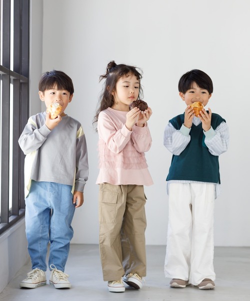 MAKE YOUR DAY(メイクユアデイ)の「ワイドシルエットカーゴパンツ■80~140cm(カーゴパンツ・キッズ・ベージュ/ピンク/カーキ・90/100/110/120/130/140/80)」の18枚目の写真