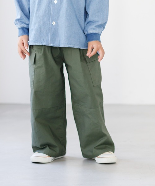 MAKE YOUR DAY(メイクユアデイ)の「ワイドシルエットカーゴパンツ■80~140cm(カーゴパンツ・キッズ・ベージュ/ピンク/カーキ・90/100/110/120/130/140/80)」の8枚目の写真