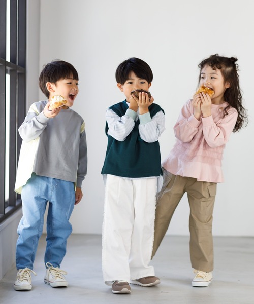 MAKE YOUR DAY(メイクユアデイ)の「ワイドシルエットカーゴパンツ■80~140cm(カーゴパンツ・キッズ・ベージュ/ピンク/カーキ・90/100/110/120/130/140/80)」の16枚目の写真