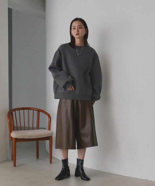ad thie(アドティエ)の「裏起毛 ビッグプルオーバー(スウェット・レディース・オートミール/アイボリー/ネイビー/チャコール・FREE)」の11枚目の写真