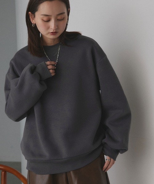 ad thie(アドティエ)の「裏起毛 ビッグプルオーバー(スウェット・レディース・オートミール/アイボリー/ネイビー/チャコール・FREE)」の9枚目の写真