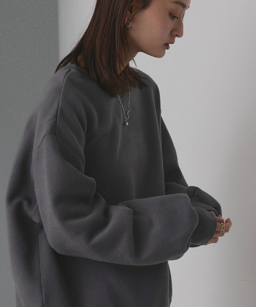 ad thie(アドティエ)の「裏起毛 ビッグプルオーバー(スウェット・レディース・オートミール/アイボリー/ネイビー/チャコール・FREE)」の6枚目の写真