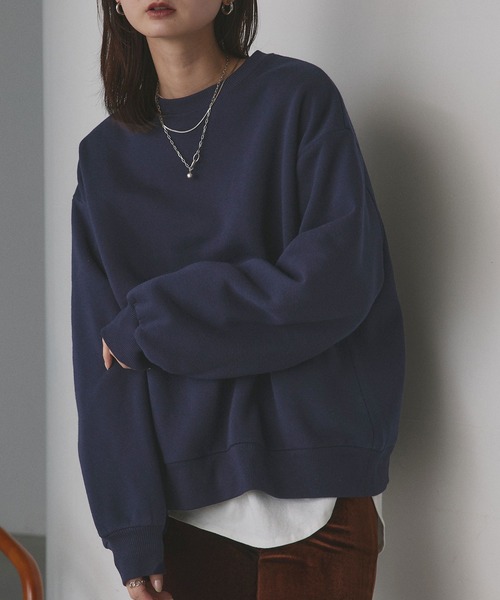 ad thie(アドティエ)の「裏起毛 ビッグプルオーバー(スウェット・レディース・オートミール/アイボリー/ネイビー/チャコール・FREE)」の16枚目の写真
