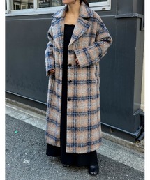 [2024-25 WINTER COLLECTION]起毛チェック柄ロングチェスターコート