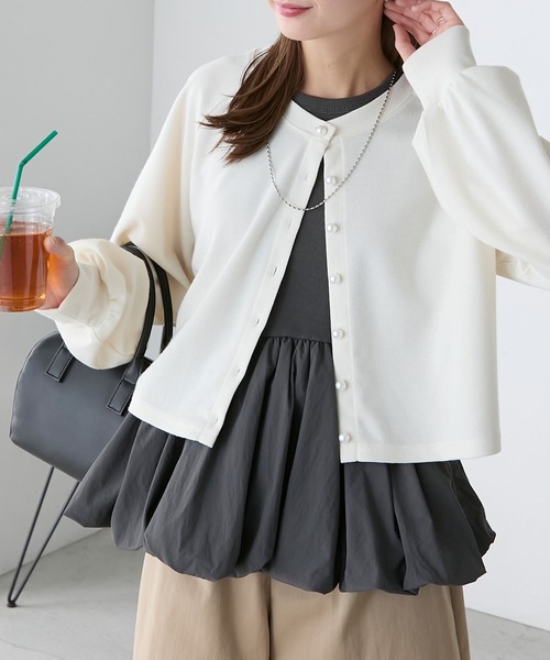 BONLECILL（ボンルシール）の「カップ付バルーンヘムタンクトップ（タンクトップ・レディース・チャコールグレー/オフホワイト/ブラック・FREE）」の5枚目の写真