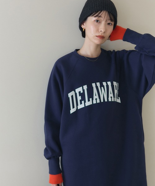 meilmada(メイルマダ)の「裏起毛カレッジロゴワンピース(ワンピース・レディース・チャコールグレー/ネイビー・FREE)」の13枚目の写真