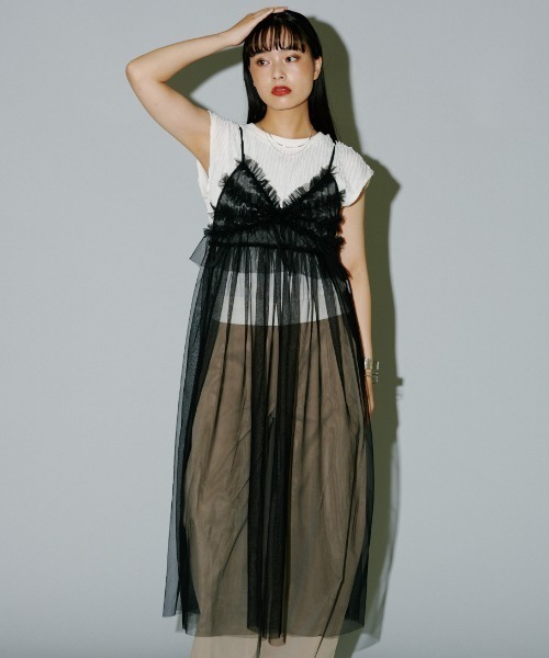 セール】オケージョン◎チュールキャミワンピース（ワンピース