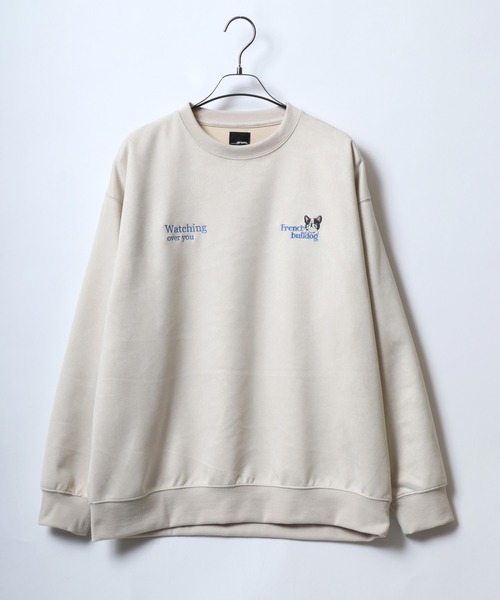 ANPAS(アンパス)の「Faux Suede Chenille Embroidery Sweat Shirt/サガラ刺繍 フェイクスエード スウェット トレーナー アニマル ゴースト ワンポイント刺繍(スウェット・メンズ・ホワイト系その他/ホワイト系その他3/ブルー系その他/グレー系その他2/ホワイト系その他2/グレー系その他・M/L)」の8枚目の写真