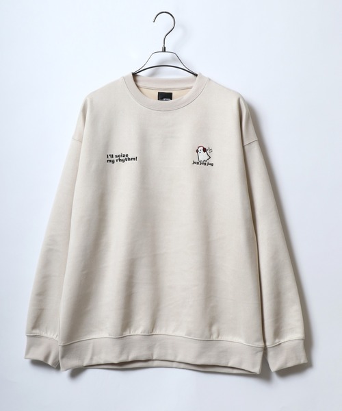 ANPAS(アンパス)の「Faux Suede Chenille Embroidery Sweat Shirt/サガラ刺繍 フェイクスエード スウェット トレーナー アニマル ゴースト ワンポイント刺繍(スウェット・メンズ・ホワイト系その他/ホワイト系その他3/ブルー系その他/グレー系その他2/ホワイト系その他2/グレー系その他・M/L)」の12枚目の写真
