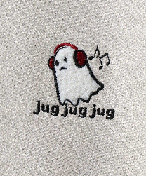ANPAS(アンパス)の「Faux Suede Chenille Embroidery Sweat Shirt/サガラ刺繍 フェイクスエード スウェット トレーナー アニマル ゴースト ワンポイント刺繍(スウェット・メンズ・ホワイト系その他/ホワイト系その他3/ブルー系その他/グレー系その他2/ホワイト系その他2/グレー系その他・M/L)」の14枚目の写真