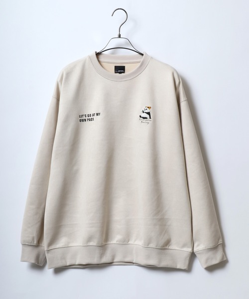 ANPAS(アンパス)の「Faux Suede Chenille Embroidery Sweat Shirt/サガラ刺繍 フェイクスエード スウェット トレーナー アニマル ゴースト ワンポイント刺繍(スウェット・メンズ・ホワイト系その他/ホワイト系その他3/ブルー系その他/グレー系その他2/ホワイト系その他2/グレー系その他・M/L)」の16枚目の写真