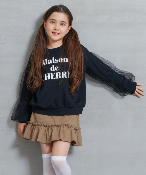 coca（coca）（コカ）の「キッズ ツイル裾フリル付きスカート（スカート・キッズ・ベージュ/ブラック・150/120/140/130）」の8枚目の写真