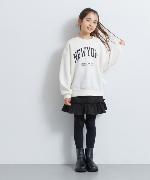 coca（coca）（コカ）の「キッズ ツイル裾フリル付きスカート（スカート・キッズ・ベージュ/ブラック・150/120/140/130）」の9枚目の写真