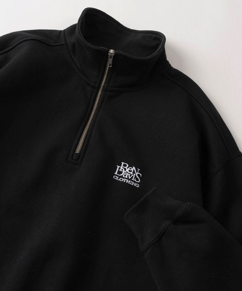 【BEN DAVIS/ベンデイビス】ブランドロゴ ワンポイント刺繍 ハーフジップスウェット/ビッグシルエット（スウェット）｜BEN DAVIS（ベンデイビス）
