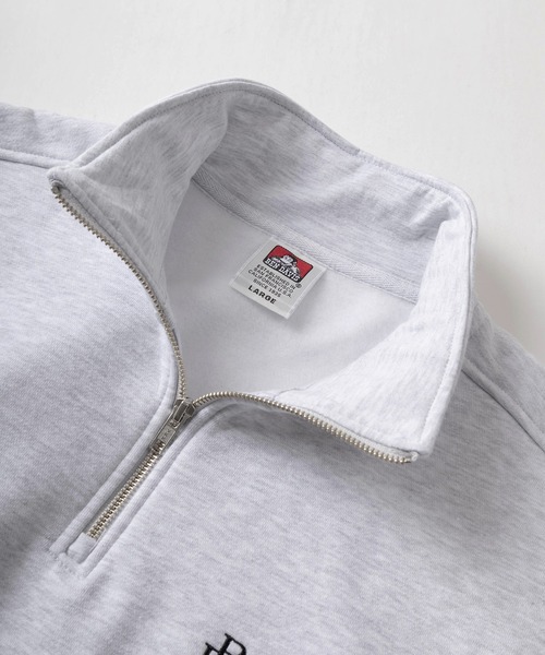 【BEN DAVIS/ベンデイビス】ブランドロゴ ワンポイント刺繍 ハーフジップスウェット/ビッグシルエット（スウェット）｜BEN DAVIS（ベンデイビス）