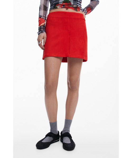 Desigual（デシグアル）の「ビビッドレッドミニスカート（スカート・レディース・レッド・XL/L/M/S/XS）」の3枚目の写真