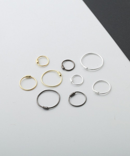almo(アルモ)の「カーリーポイントフープリングピアス/ペア(RO)(ピアス(両耳用)・メンズ・ゴールド/ブラック/シルバー・SMALL/LARGE/MEDIUM)」の5枚目の写真