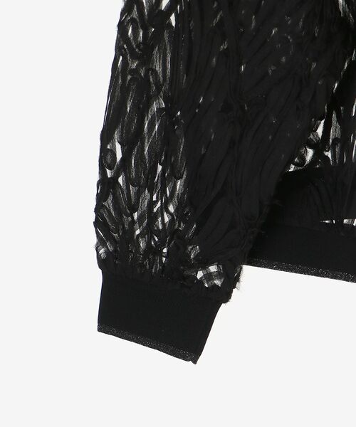 le.coeur blanc(ルクールブラン)の「コード刺繍ラメ入りVネックカーディガン(カーディガン/ボレロ・レディース・ブラック/アイボリー・38)」の5枚目の写真