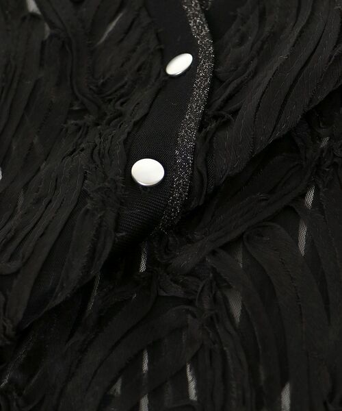 le.coeur blanc(ルクールブラン)の「コード刺繍ラメ入りVネックカーディガン(カーディガン/ボレロ・レディース・ブラック/アイボリー・38)」の4枚目の写真