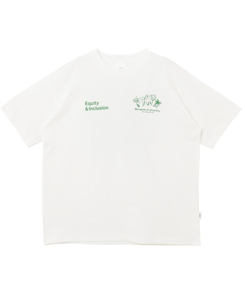 セール】ロゴフラワーイラストプリント半袖Tシャツ（Tシャツ