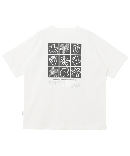 セール】ロゴフラワーイラストプリント半袖Tシャツ（Tシャツ