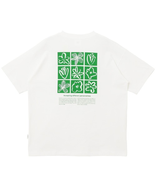 セール】ロゴフラワーイラストプリント半袖Tシャツ（Tシャツ