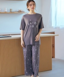gelato pique（ジェラートピケ）の「【接触冷感】レーヨンロゴ柄ロングパンツ（ルームウェア/パジャマ）」