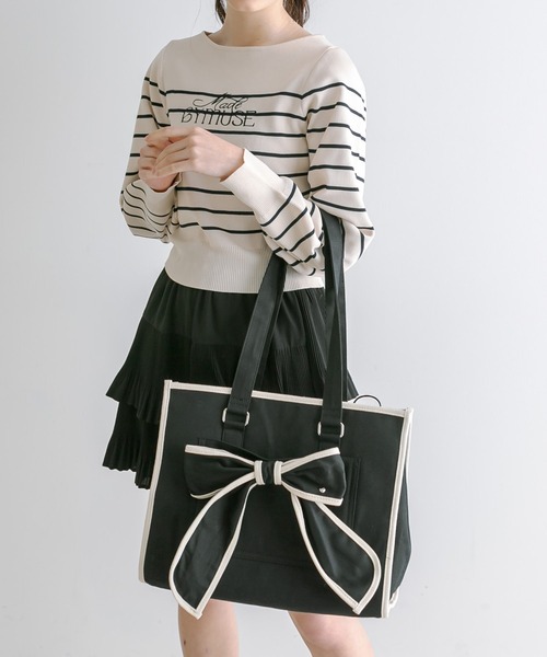 OLIVE des OLIVE(オリーブデオリーブ)の「【大人気リバイバル】Aimerianejoie リボンキャリーオントート(トートバッグ・レディース・ピンク/ブラック/アイボリー・FREE)」の16枚目の写真