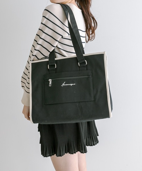 OLIVE des OLIVE(オリーブデオリーブ)の「【大人気リバイバル】Aimerianejoie リボンキャリーオントート(トートバッグ・レディース・ピンク/ブラック/アイボリー・FREE)」の18枚目の写真