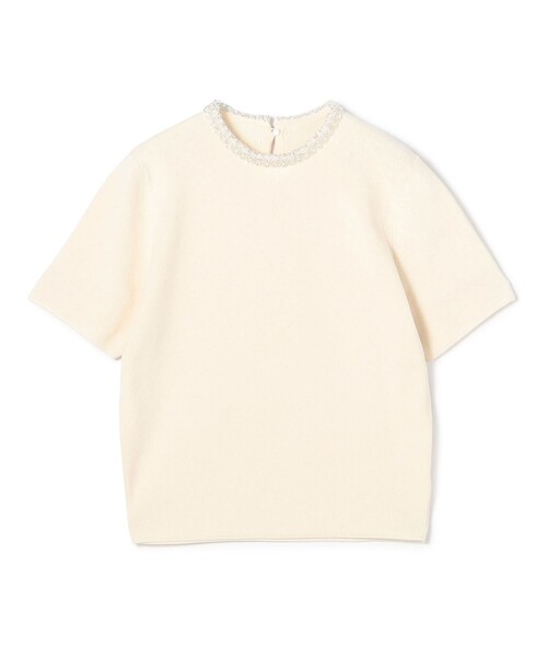 BALLSEY(ボールジィ)の「パールコンビ ショートスリーブプルオーバー(ニット/セーター・レディース・ネイビー/ライトパープル/ホワイト・S)」の8枚目の写真