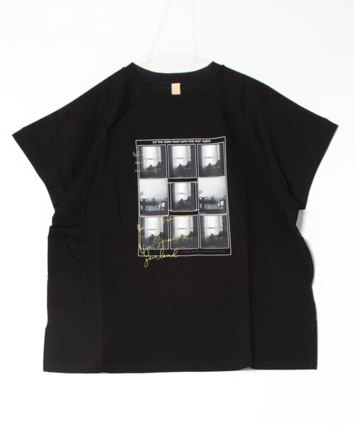 Q（キュー）の「ドライタッチフォトT（Tシャツ/カットソー・レディース・ブラック/ホワイト・MEDIUM）」の18枚目の写真