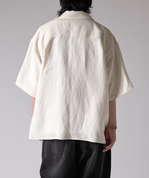 Lui's（ルイス）の「レーヨンリネンオープンカラーs/sシャツ（シャツ/ブラウス・メンズ・オフホワイト/チャコールグレー/ブラック・FREE）」の12枚目の写真